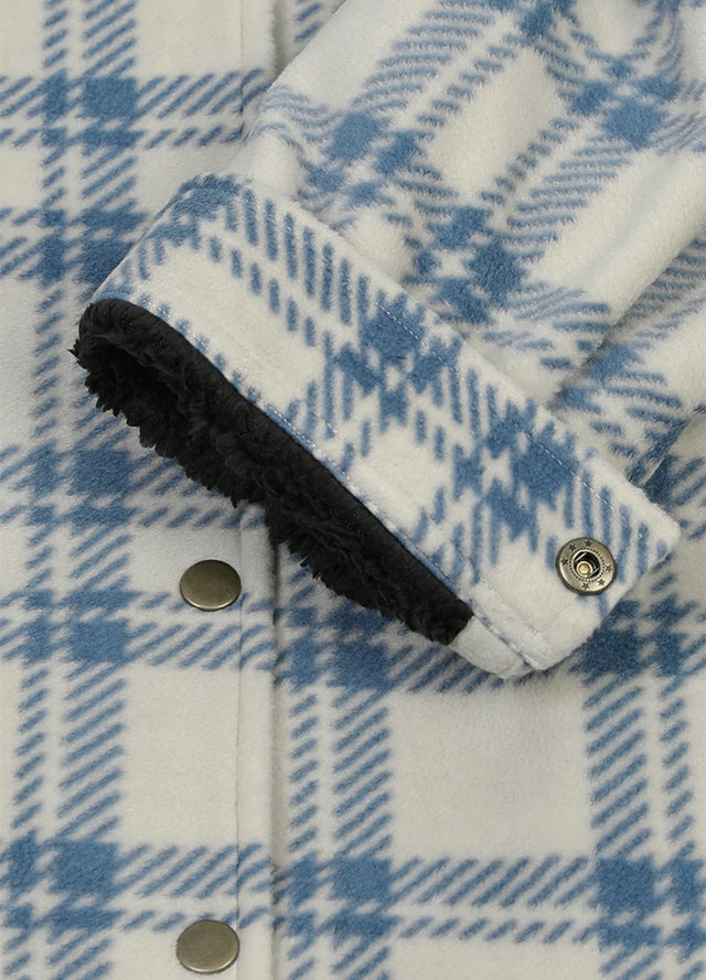 Women's Fleece Lined Snap Button Shirt Jacket
