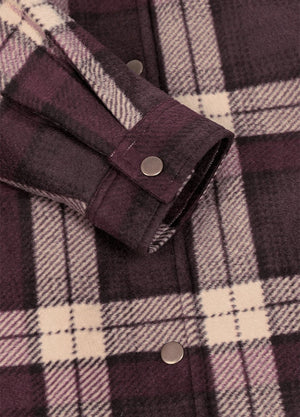 Women's Fleece Lined Snap Button Shirt Jacket