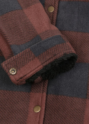 Women's Fleece Lined Snap Button Shirt Jacket