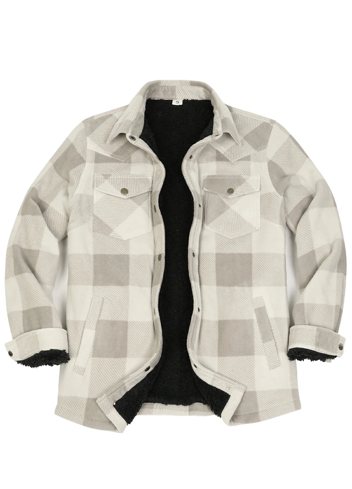 Women's Fleece Lined Snap Button Shirt Jacket