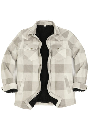 Women's Fleece Lined Snap Button Shirt Jacket