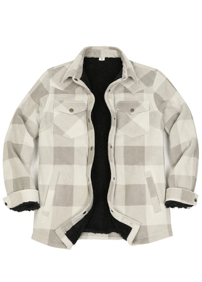 Women's Fleece Lined Snap Button Shirt Jacket