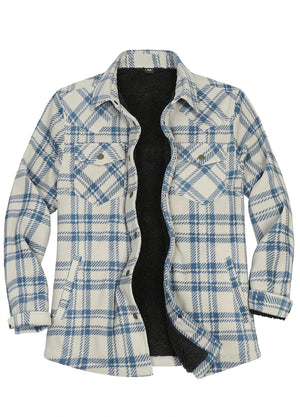Women's Fleece Lined Snap Button Shirt Jacket