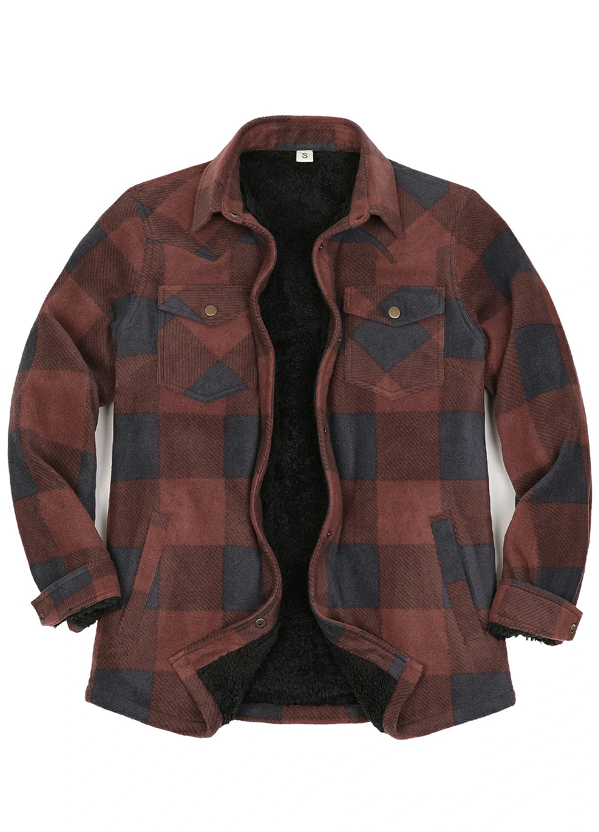 Women's Fleece Lined Snap Button Shirt Jacket