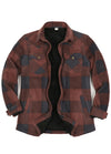 Women's Fleece Lined Snap Button Shirt Jacket