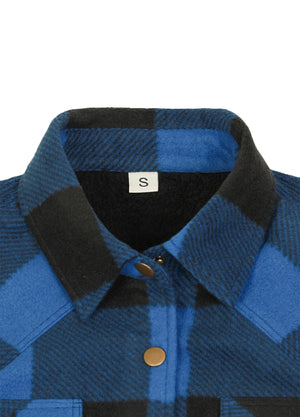 Women's Sherpa Lined Snap Button Shirt Jacket