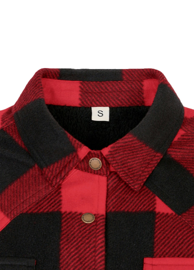 Women's Sherpa Lined Snap Button Shirt Jacket