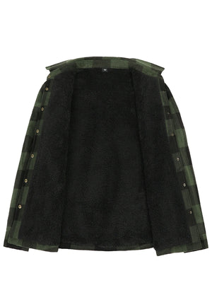 Women's Fleece Lined Snap Button Shirt Jacket