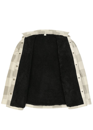 Women's Fleece Lined Snap Button Shirt Jacket