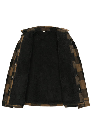 Women's Fleece Lined Snap Button Shirt Jacket