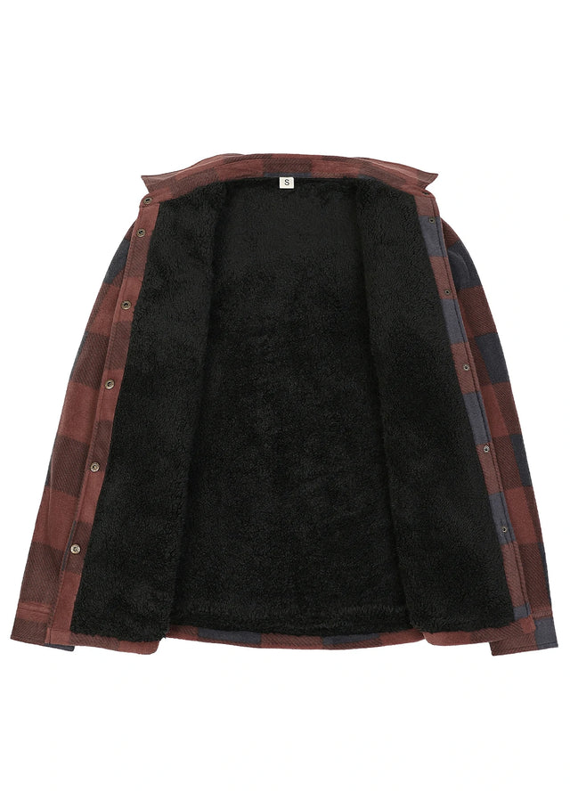 Women's Fleece Lined Snap Button Shirt Jacket