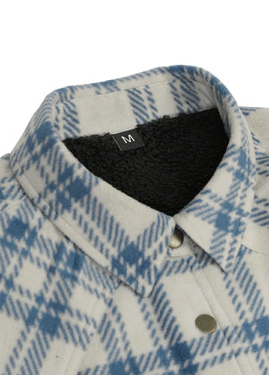 Women's Fleece Lined Snap Button Shirt Jacket