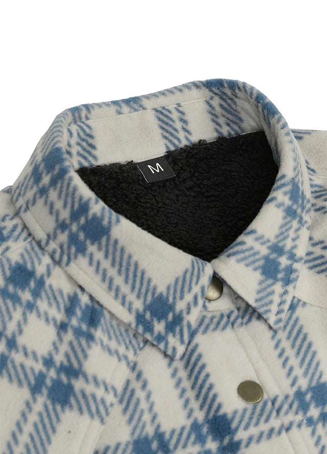 Women's Fleece Lined Snap Button Shirt Jacket