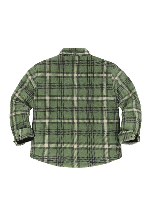 Kids Warm Fleece Lined Snap Button Shirt Jacket
