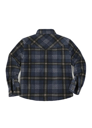 Kids Warm Fleece Lined Snap Button Shirt Jacket