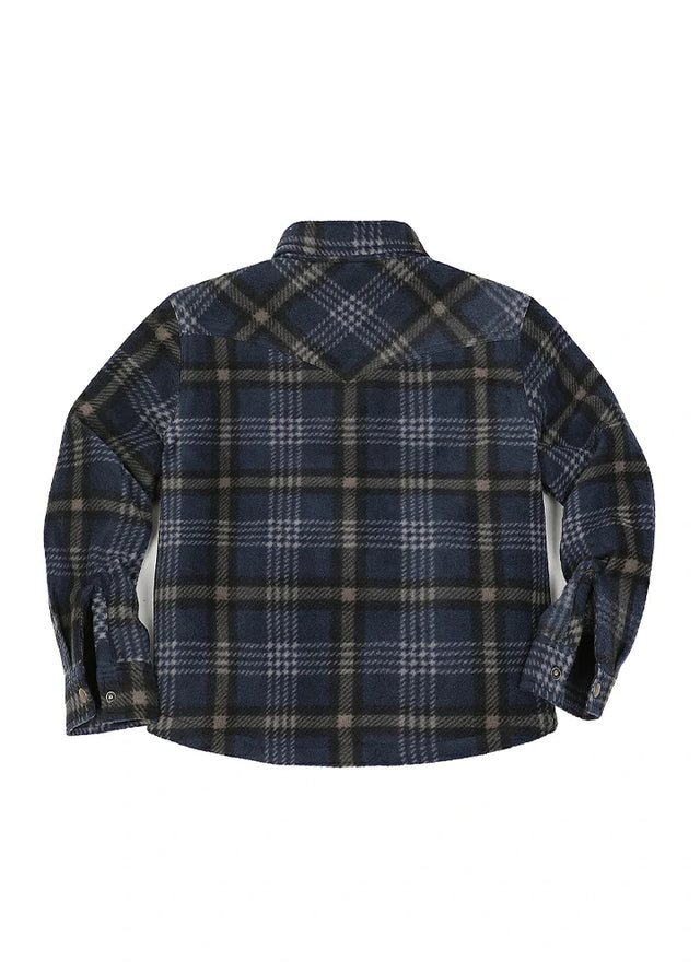 Kids Warm Fleece Lined Snap Button Shirt Jacket