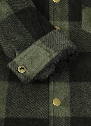 Kids Warm Fleece Lined Snap Button Shirt Jacket