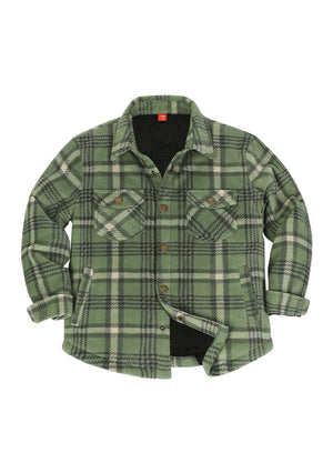 Kids Warm Fleece Lined Snap Button Shirt Jacket