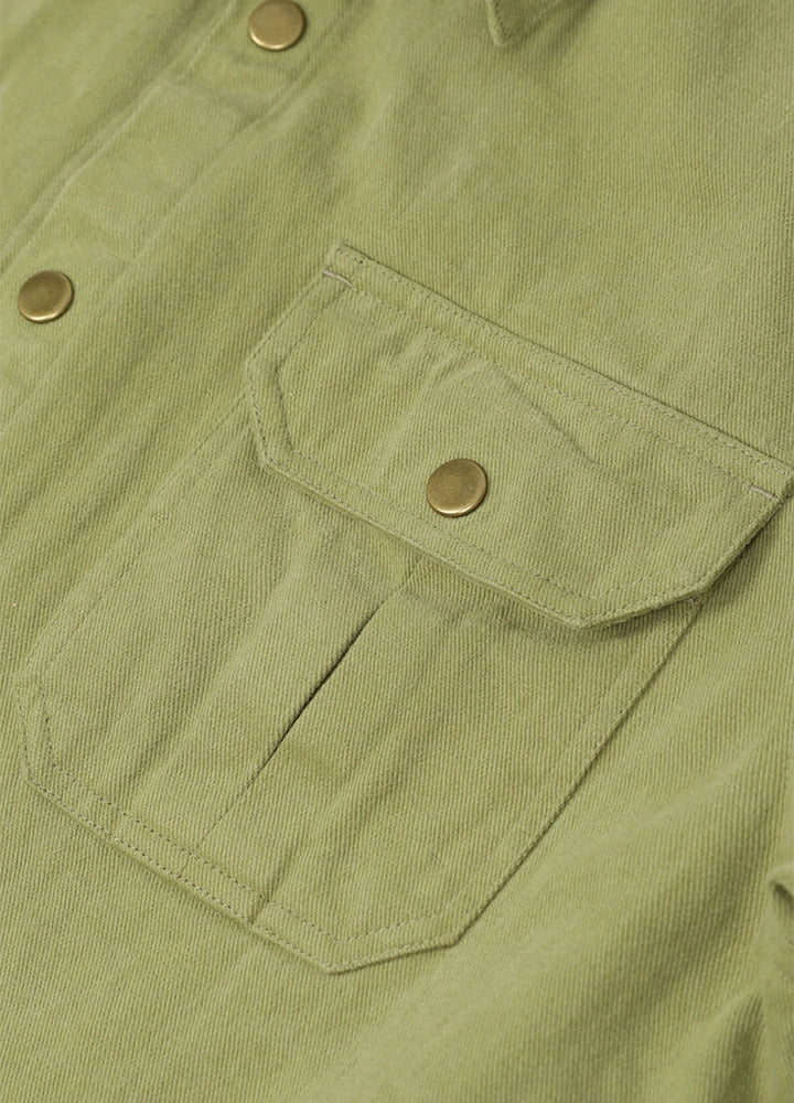 Men's Flannel Lined Heavy Washed Cotton Outdoor Utility Shirt Jacket