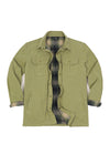 Men's Flannel Lined Heavy Washed Cotton Outdoor Utility Shirt Jacket
