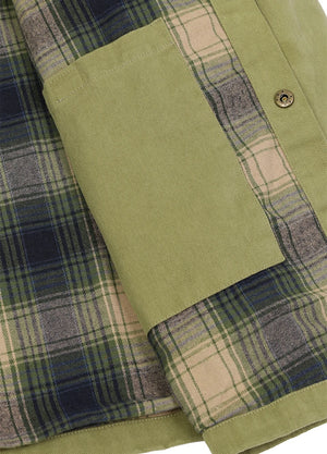 Men's Flannel Lined Heavy Washed Cotton Outdoor Utility Shirt Jacket