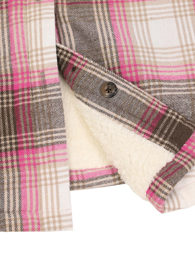 Women's Sherpa Lined Flannel Shirt Jacket, Button Down