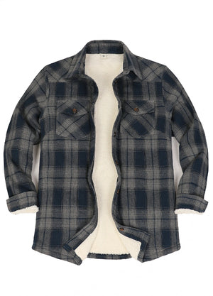 Women's Sherpa Lined Flannel Shirt Jacket, Button Down