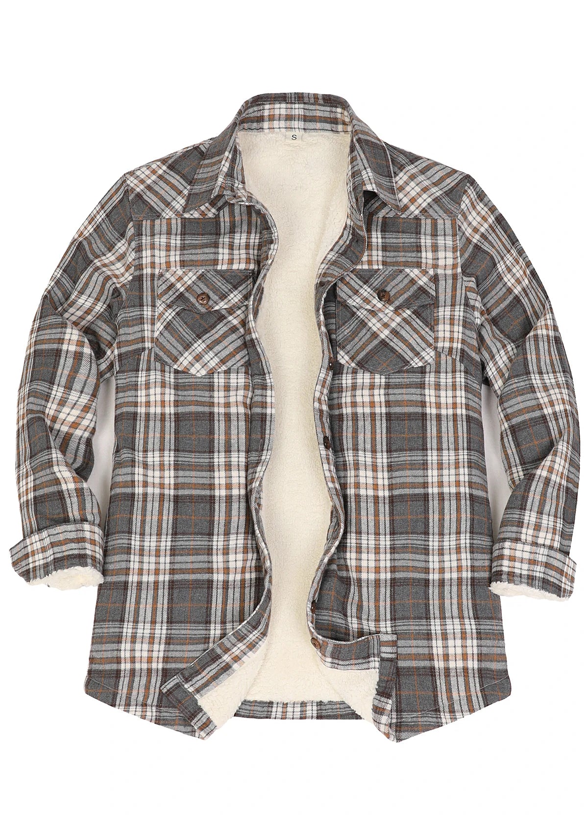 Women's Sherpa Lined Flannel Shirt Jacket, Button Down
