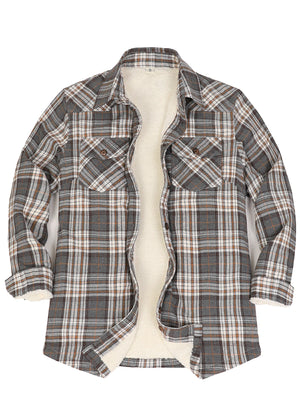 Women's Sherpa Lined Flannel Shirt Jacket, Button Down
