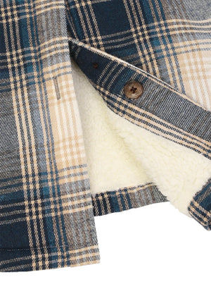 Women's Sherpa Lined Flannel Shirt Jacket, Button Down
