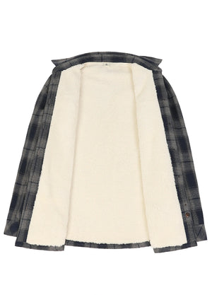 Women's Sherpa Lined Flannel Shirt Jacket, Button Down
