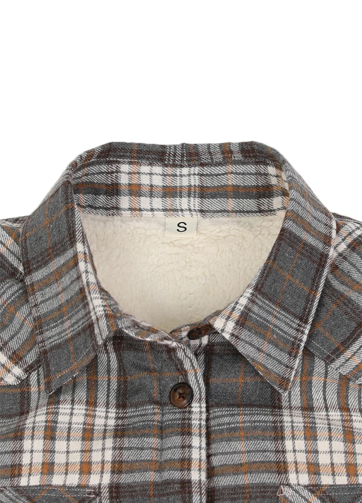 Women's Sherpa Lined Flannel Shirt Jacket, Button Down