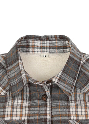 Women's Sherpa Lined Flannel Shirt Jacket, Button Down