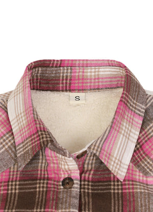 Women's Sherpa Lined Flannel Shirt Jacket, Button Down