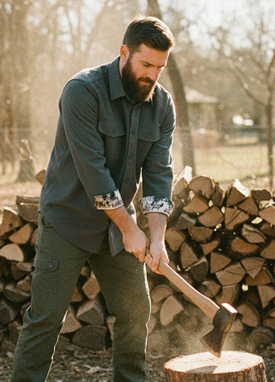 Men's Wildlife Adventure Solid Flannel Shirt