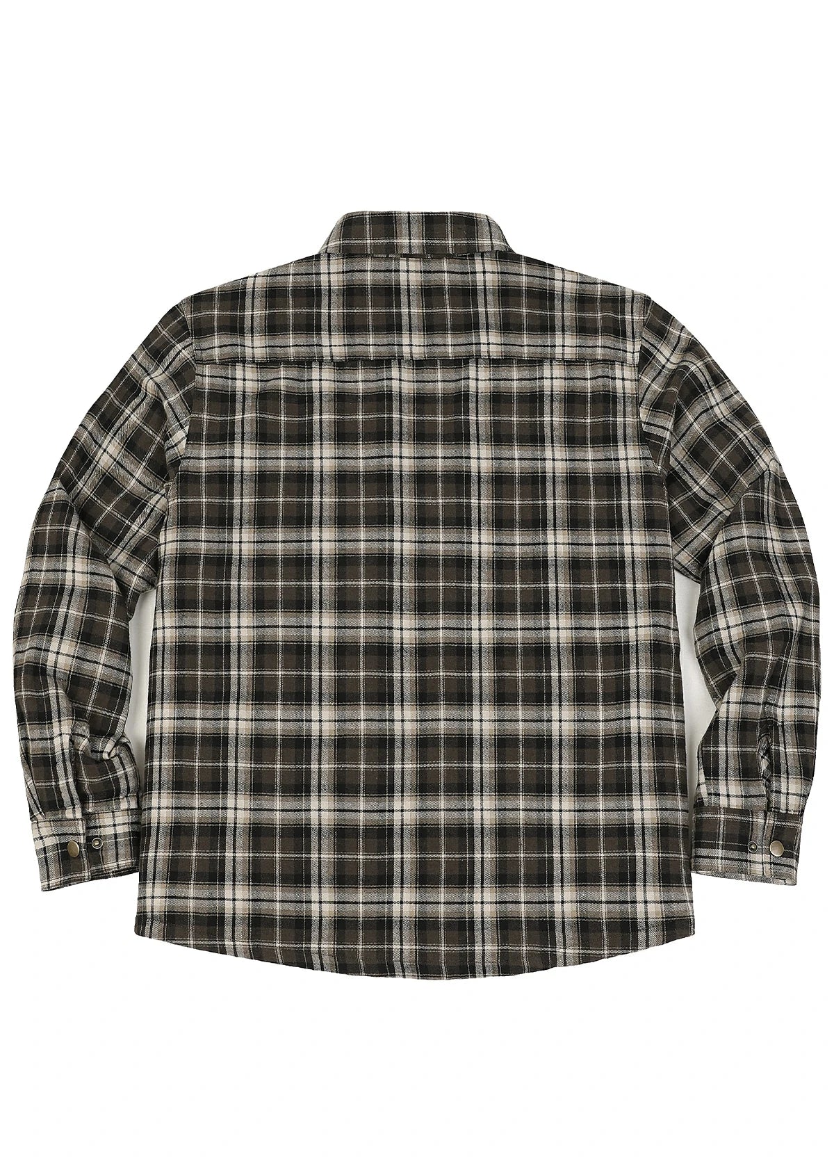 Back view of woodland dusk men's thermal lined flannel shirt jacket-XR1302KAF-S,XR1302KAF-M,XR1302KAF-L,XR1302KAF-XL,XR1302KAF-XXL