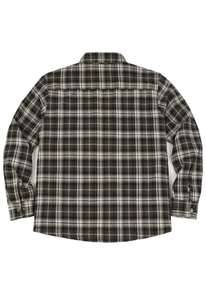 Back view of woodland dusk men's thermal lined flannel shirt jacket-XR1302KAF-S,XR1302KAF-M,XR1302KAF-L,XR1302KAF-XL,XR1302KAF-XXL