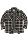 Front view of woodland dusk men's thermal lined flannel shirt jacket-XR1302KAF-S,XR1302KAF-M,XR1302KAF-L,XR1302KAF-XL,XR1302KAF-XXL