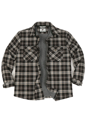Front view of woodland dusk men's thermal lined flannel shirt jacket-XR1302KAF-S,XR1302KAF-M,XR1302KAF-L,XR1302KAF-XL,XR1302KAF-XXL