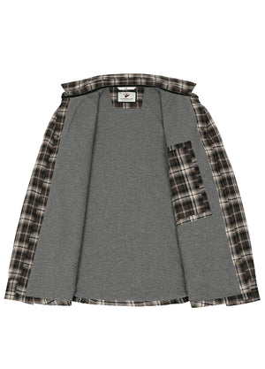 Open view showing the lining of woodland dusk men's thermal lined flannel shirt jacket-XR1302KAF-S,XR1302KAF-M,XR1302KAF-L,XR1302KAF-XL,XR1302KAF-XXL