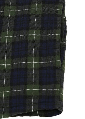 Side view of tartan green men's thermal lined flannel shirt jacket-XR1302SGLL-S,XR1302SGLL-M,XR1302SGLL-L,XR1302SGLL-XL,XR1302SGLL-XXL