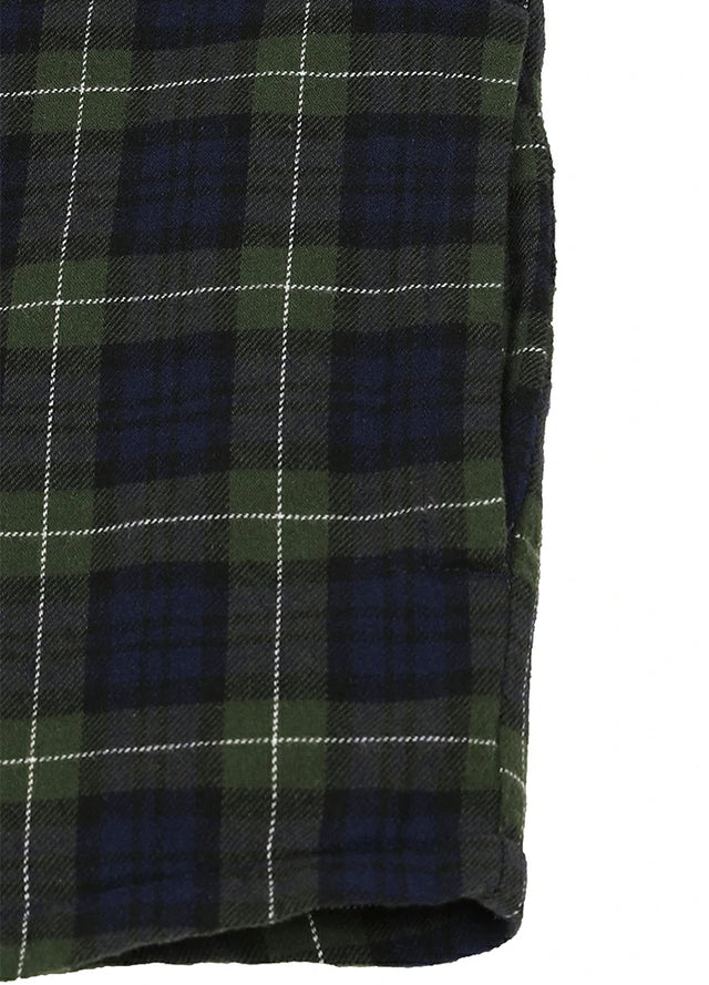 Side view of tartan green men's thermal lined flannel shirt jacket-XR1302SGLL-S,XR1302SGLL-M,XR1302SGLL-L,XR1302SGLL-XL,XR1302SGLL-XXL