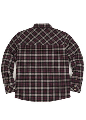 Men's Insulated Snap Front Quilted Flannel Shirt Jacket