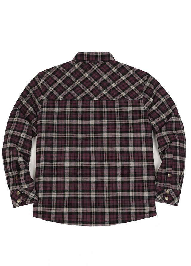 Men's Insulated Snap Front Quilted Flannel Shirt Jacket