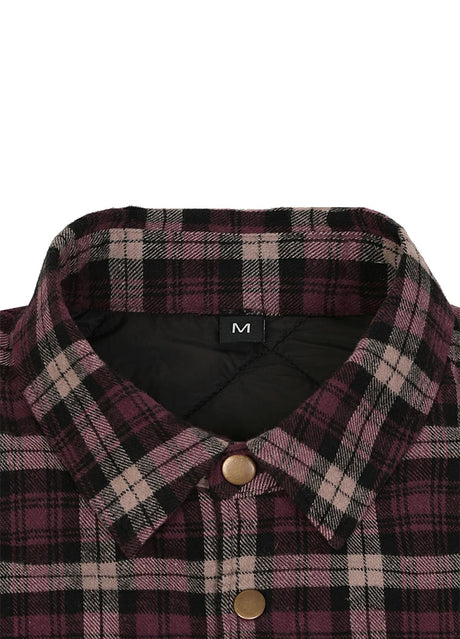 Men's Insulated Snap Front Quilted Flannel Shirt Jacket
