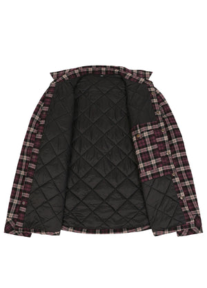 Men's Insulated Snap Front Quilted Flannel Shirt Jacket