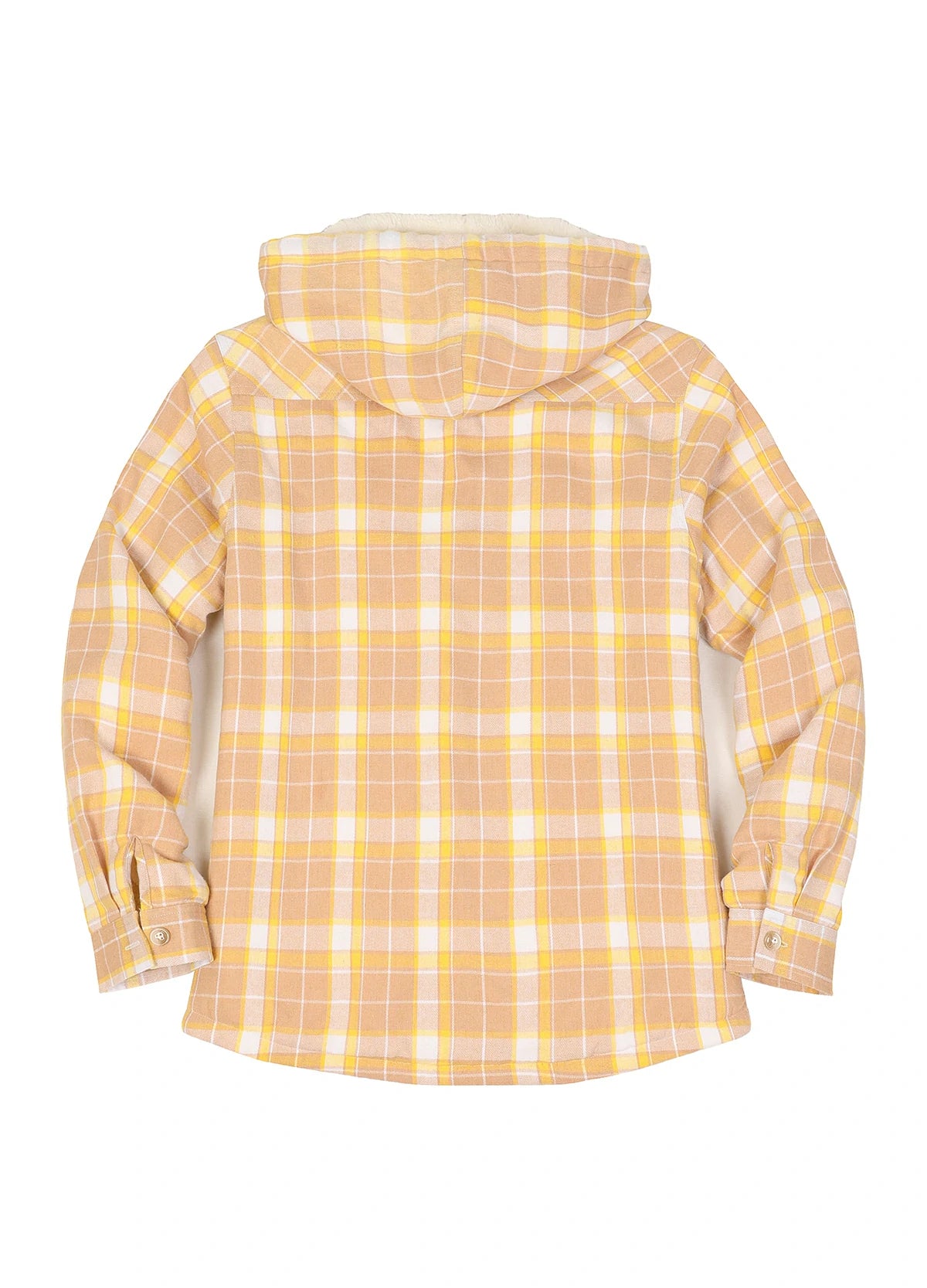 Women's Sherpa Lined Flannel Jacket with Hood, Button Up Plaid