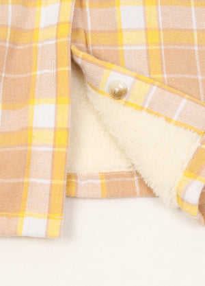 Women's Sherpa Lined Flannel Jacket with Hood, Button Up Plaid