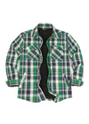 Men's Snap Front Flannel Shirt Jacket, Sherpa-Lined Plaid Shacket