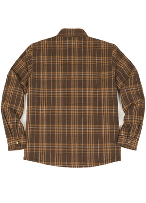 Men's Snap Front Flannel Shirt Jacket, Sherpa-Lined Plaid Shacket